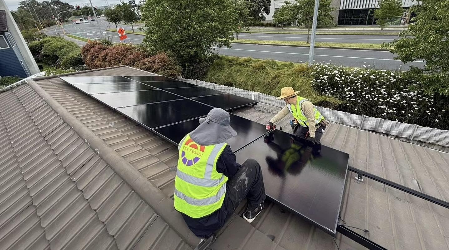Solar panels installed on the Auckland home