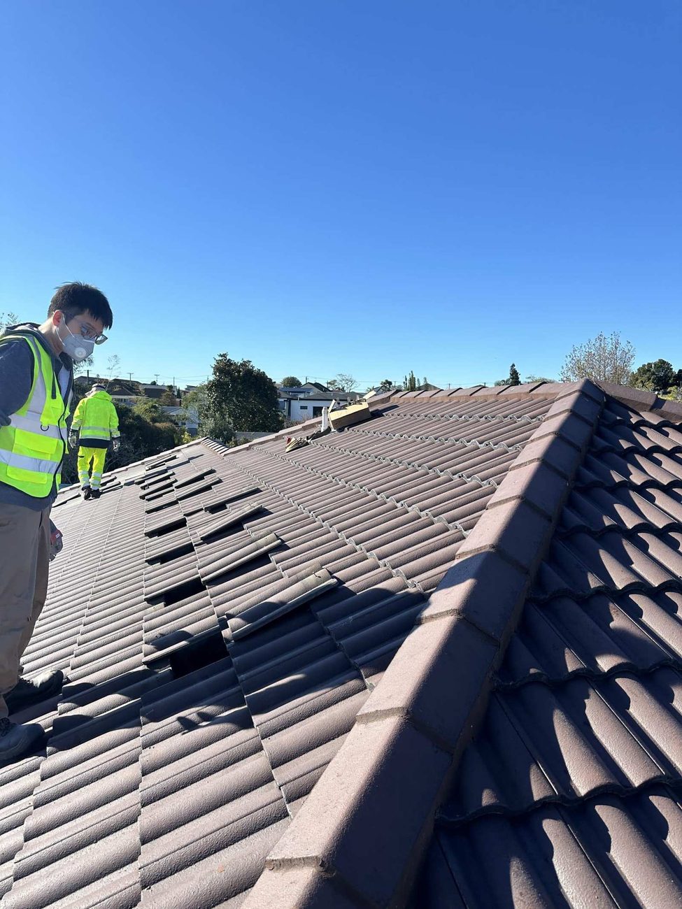 Panels being fitted on the Auckland Central roof