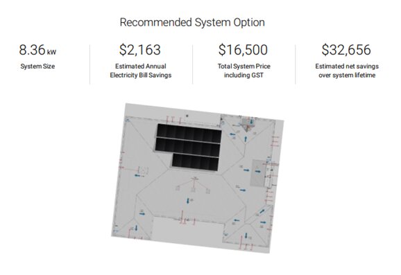 a customers solar system proposal