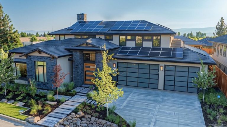 Residential solar panel installation for energy savings and sustainability.